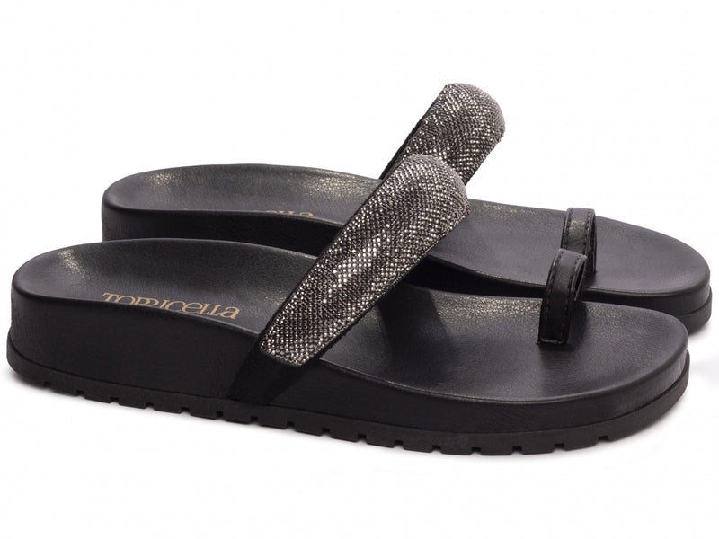 Sandália Papete Birken Com Strass